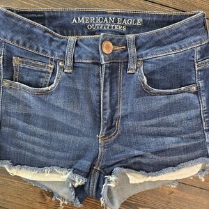 American Eagle Shorts Womens Size 2 Super Stretch AEO Denim Hi Rise Shorty